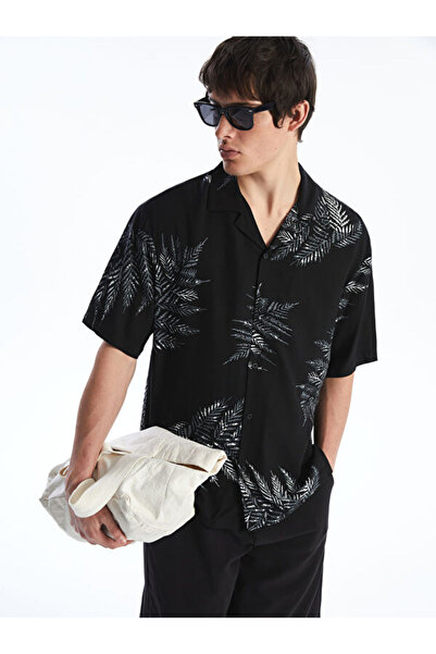 LC Waikiki Regular Fit Short Sleeve Patterned Viscose Men's Shirt
