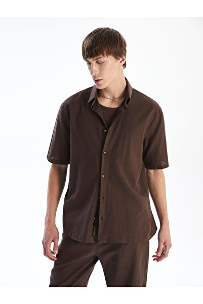 LC Waikiki Rmz Gi̇yi̇m Farkiyla Comfortable Fit Short Sleeve Linen Look Men's...