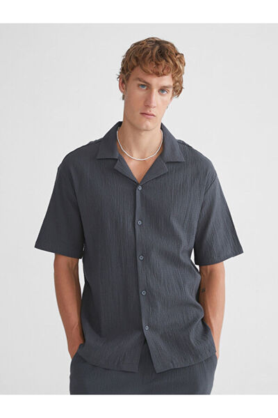LC Waikiki Comfortable Fit Short Sleeve Men's Textured Shirt