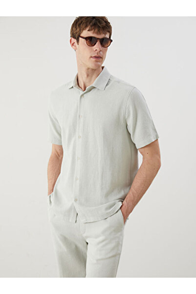 LC Waikiki Regular Fit Short Sleeve Dobby Men's Shirt