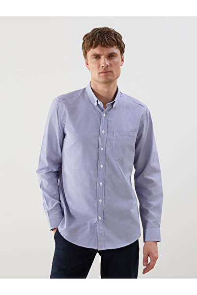LC Waikiki Regular Fit Long Sleeve Striped Poplin Men's Shirt