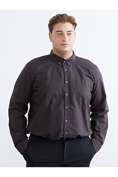 LC Waikiki Rmz Gi̇yi̇m Farkiyla Large Size Standard Fit Long Sleeve Men's Shirt