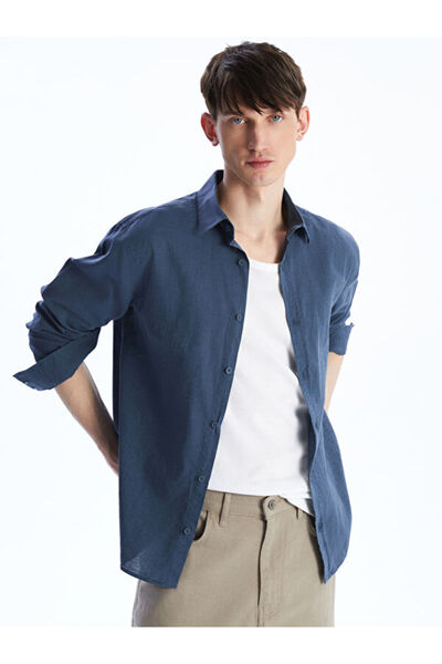 LC Waikiki Regular Fit Long Sleeve Linen Blended Men's Shirt