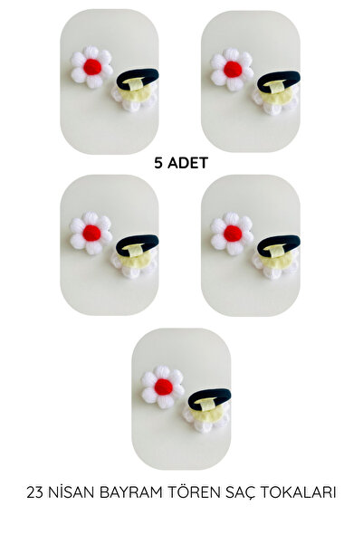 seyranat 23. april Eid Show 5 parova crveno-belih elastičnih pletenih kopči z...