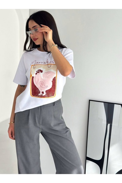 Noa&Noa Rooster Printed Short Sleeve T-Shirt