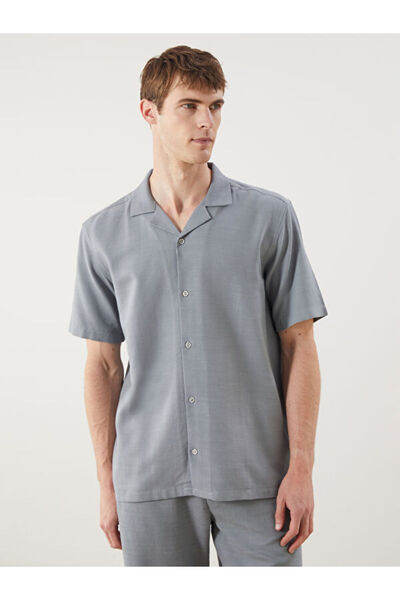 LC Waikiki Regular Fit Short Sleeve Linen Look Men's Shirt