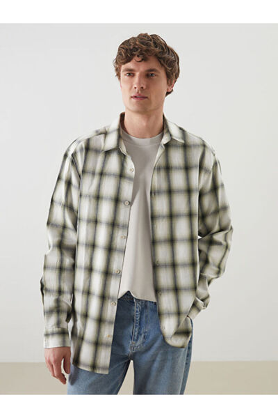 LC Waikiki Regular Fit Long Sleeve Plaid Gabardine Men's Shirt