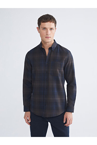 LC Waikiki Regular Fit Long Sleeve Plaid Gabardine Men's Shirt