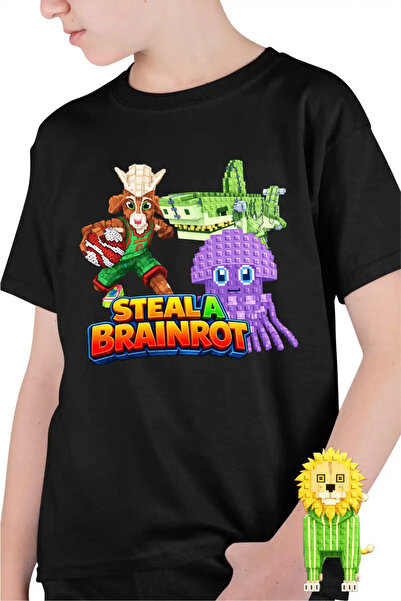OEM Tricou Copii Baieti Steal a Brainrot Graipuss Roblox Meme