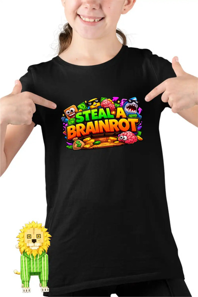 OEM Tricou Copii Fete Steal a Brainrot Roblox Meme