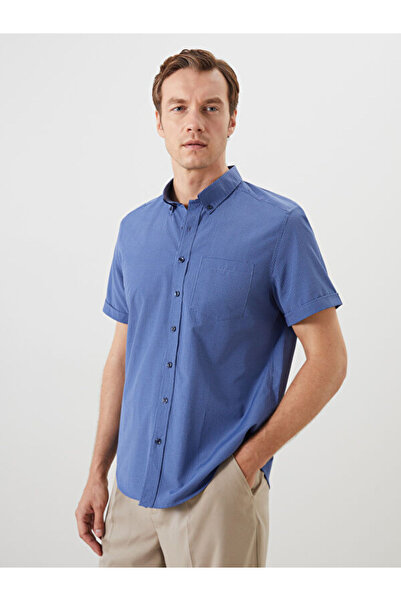 LC Waikiki Regular Fit Short Sleeve Plaid Oxford Men's Shirt