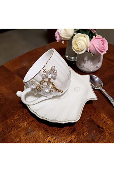 asc.home 6-Person Cup Set, Pearl Model, 90 ml (Gold Gilded)