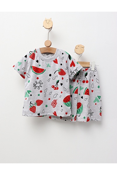 MiniKids Summer pajamas gray-red Melon