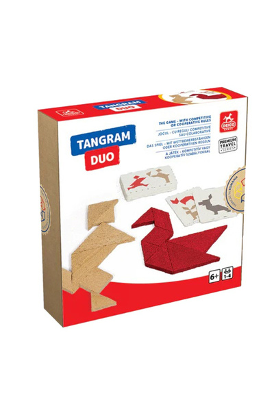 Deico Joc Tangram Duo – Set 2 tangramuri din lemn colorat si natur