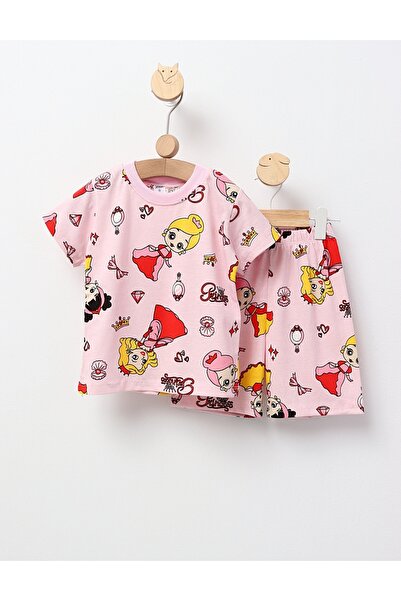 MiniKids Ροζ καλοκαιρινές πιτζάμες με πριγκίπισσες