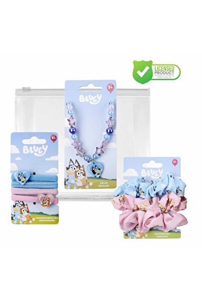 JOY CREATIVE Set accesorii fetite Bluey cu 7 elastice de par, 1 colier, geant...