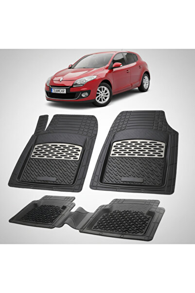 TEAMCAR Renault Megane III 1 Hatchback Compatible Floor Mats 2008-2012 | Silver