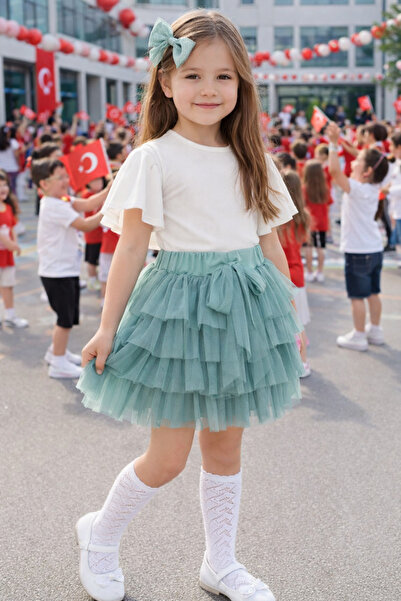 CALİSA Girl's Tutu Skirt Combination - Layered Tulle Skirts White Blouse Fest...