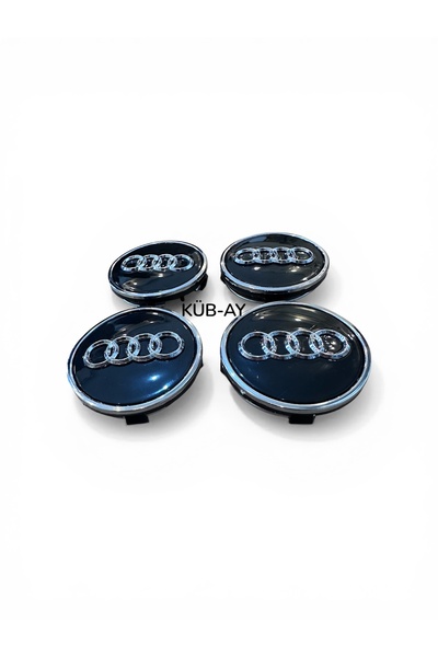 KÜB-AY TİCARET AUDİ UYUMLU JANT GÖBEĞİ 61MM- 4LÜ SET-SİYAH