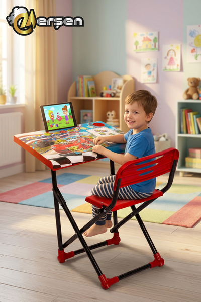 Erşen Katlanabilir Çocuk Ders Çalışma Masası ve Sandalyesi – Aktivite Boyama ...