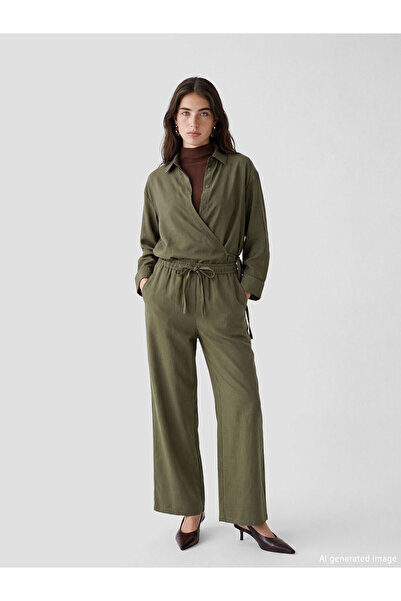 LC Waikiki Γυναικείο παντελόνι Özmarka New Season με ελαστική μέση, μείγμα μο...