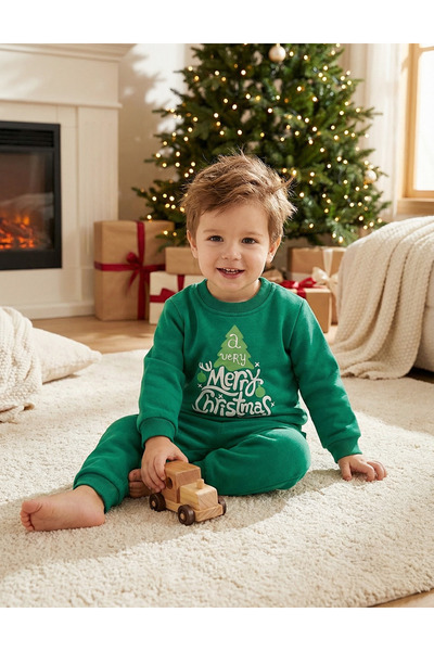 MiniKids Καπιτονέ κοστούμι με POP-IT, M Χριστουγεννιάτικο, πράσινο