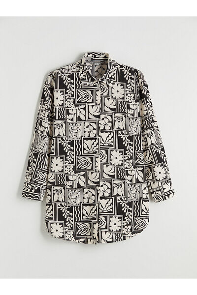 LC Waikiki Vizyon New Season Patterned Oversize Women's Shirt Tunic