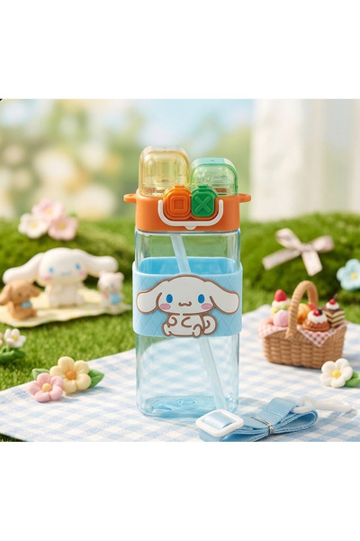 Mihristore Kuromi Çift Bölmeli Pipetli Matara & Suluk Okul Suluğu Kuromi Dese...