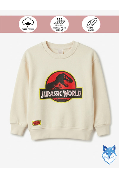 seka Dora Dinosaur Serisi %100 Pamuk Çocuk Sweatshirt Kazak