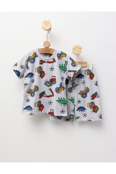 MiniKids Summer pajamas gray-multicolor Bulldozer