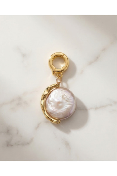 LUMİAAURA ALTIN KAPLAMA AÇILABİLİR KLİPSLİ BAROK İNCİ CHARM