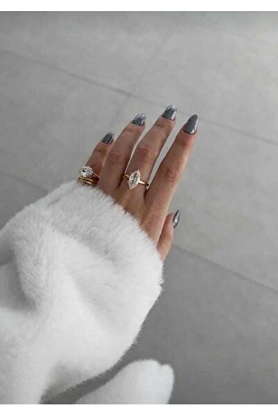 8atelier Çelik Markiz Kesim Gold Yüzük Ayarlsnabilir