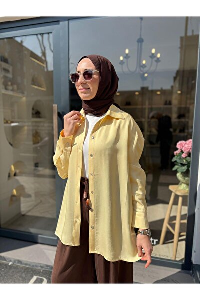 TERZİ DÜKKANI Td4765 Lilac Acetate Women's Shirt Yellow