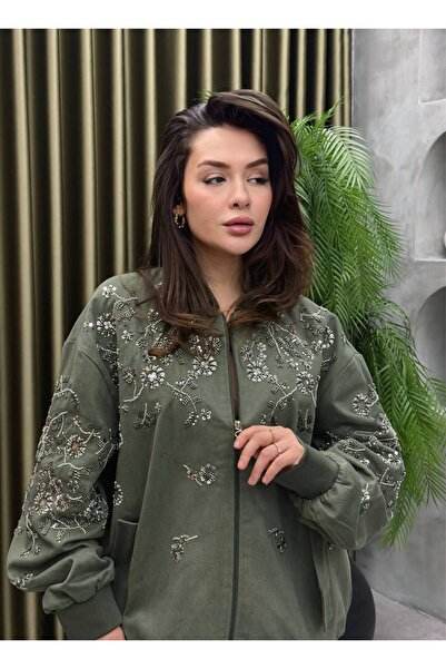 Boutiqe Meyra Boncuk İşlemeli Gabardin Ceketli Takım