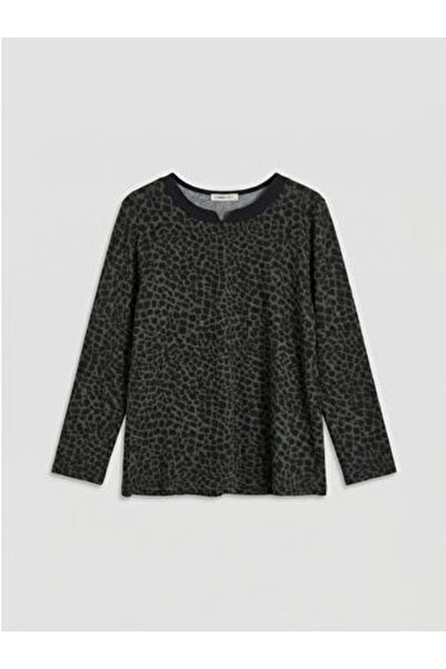 LC Waikiki M1 Sezon Green Collar Women's T-Shirt, Pack of Leopard Printed