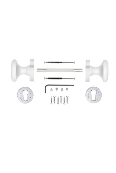 THG STALA Κουμπί Πόρτας από Σατινέ Νίκελ με Ροζέτα Κλειδαρότρυπας