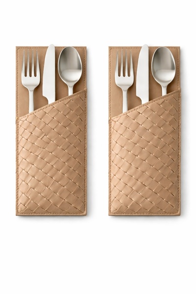 Erkan İçen Design Erkan İçen Home Suni Deri Çatal Bıçak Kılıfı 22x9,5 cm | So...