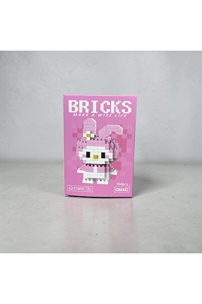 Bricks Papatyalı Tavşan Mikro Blok Seti – 164 Parça Dekoratif Figür (Model: C...