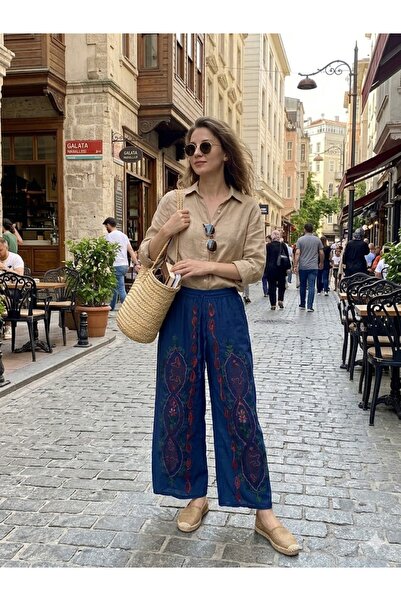 AYASOFYA OTANTIK Women's Indian Ethnic Embroidery Detailed Elastic Waist Cove...