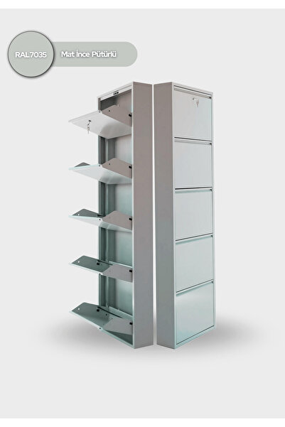 St Morritz 5'li Metal Ayakkabılık, Şık ve Dayanıklı, Açık Gri Renkli