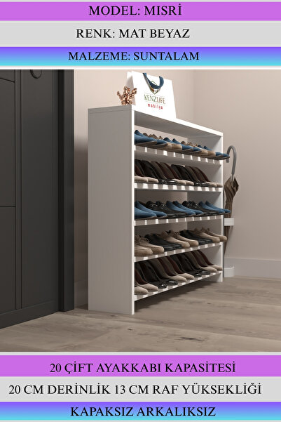 St Morritz Minimalist Beyaz Suntalam Ayakkabılık, Çift Kapasiteli ve Şık Tasarım