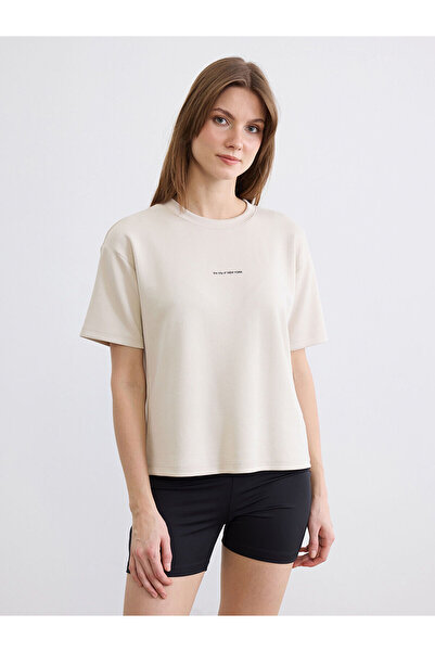 LC Waikiki Γυναικείο μπλουζάκι Özmarka New Season με στάμπα και λαιμόκοψη ποδ...