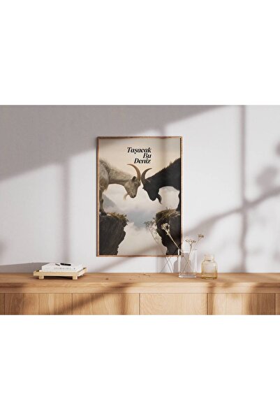 ArtVista Poster Taşacak Bu Deniz Dizi Poster, Ahşap & Lamine Çerçeveli Tablo