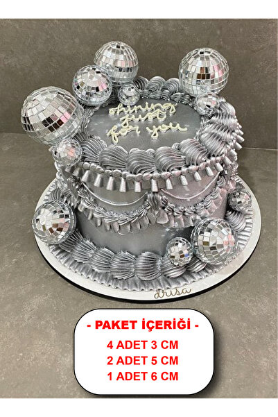 ACRDEKOR DİSKO TOPU PASTA SÜSÜ SET 1