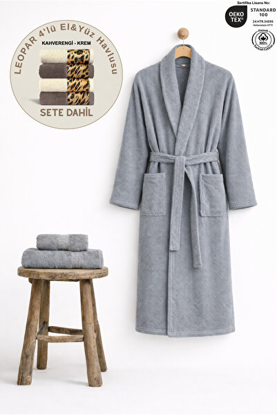 Ellaline Set de cu dungi halate de baie pentru femei, bumbac 100% certificate...