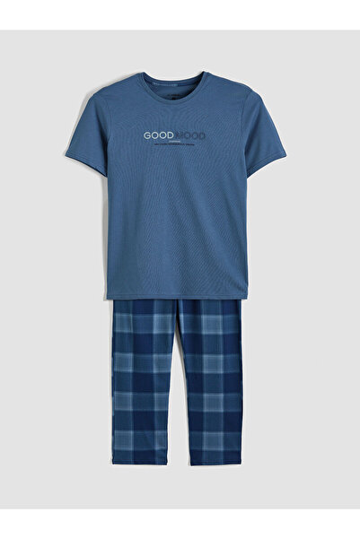 LC Waikiki Σετ ανδρικών πιτζαμών Blue Standard Fit (S6)