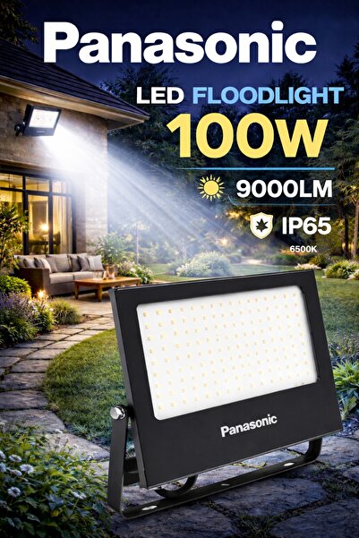PANASONIC 100W LED Projektör 9000 Lümen 6500K Beyaz Işık IP65 Dış Mekan Bahçe...