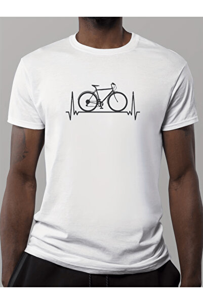 one button Heart Rhythm Bisiklet cu imprimeu Premium supradimensionat tricou