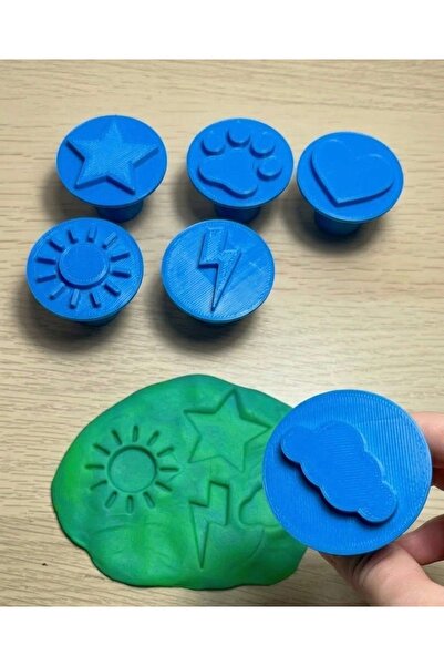 EAE DESİGN STUDİO 6-Piece Nature and Shape Themed Play Dough Stamp Set - Orga...