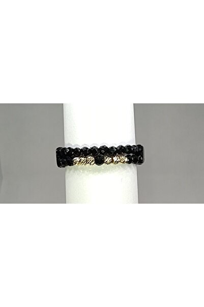 Zephyrs Bijoux Inel cu 6 bile din aur 14K și cristale negre.